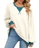 Autumn and winter contrasting round neck loose long sleeved sweatshirt jacket for women