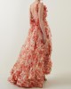 New spring and summer strapless V-neck women's halter print fairy long temperament evening dresses