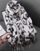 Autumn and winter imitation cashmere tassel floral scarf ladies fashion temperament shawl senior sense of female scarf wholesale