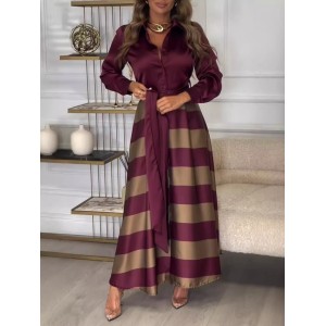 Autumn and winter new Europe and the United States trend of fashion long-sleeved ladies shirt dress suit