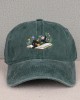 Cute cat and floral print adjustable cotton baseball cap pop vintage foreign trade duck tongue cap