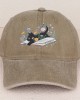 Cute cat and floral print adjustable cotton baseball cap pop vintage foreign trade duck tongue cap