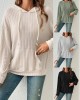 2024 Spring and Autumn New Solid Color Retro Fashion Hoodie Versatile Loose and Premium Women's Hoodie