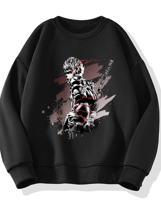 [Hot Sale]Wukong Monkey King China-Chic round neck pullover sweater men's and women's long sleeved blouses