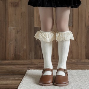 Retro Princess lace socks autumn and winter lace Lolita children's long cotton socks