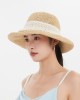 Hand-woven solid crocheted straw hat summer outdoor sun protection foldable sun hat leisure beach fisherman's hat