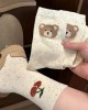 Autumn and winter cartoon flocking socks cute college style