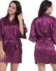 Women's robe bathrobe solid color glossy summer thin section sexy short cardigan robe