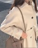 Cotton Thickened 2024 Winter Korean Edition Medium Length Loose and Slimming Woolen Coat Women's Autumn Woolen Coat