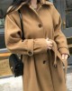 Cotton Thickened 2024 Winter Korean Edition Medium Length Loose and Slimming Woolen Coat Women's Autumn Woolen Coat