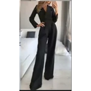 Long Dress New Chinese jumpsuit Slant waist temperament Commuter jumpsuit