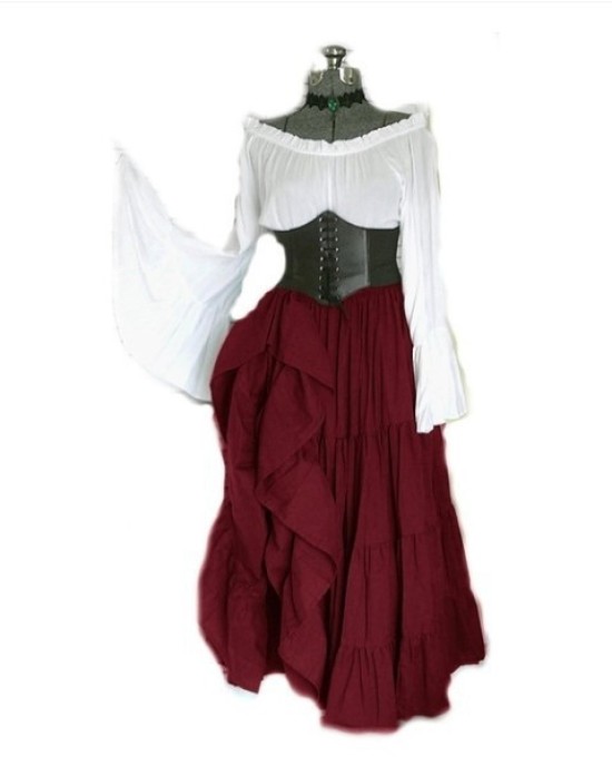 New party long sleeved dresses from Europe and America, medieval clothing from the Renaissance period for wome